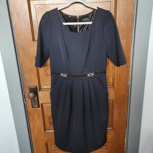 Navy dress, size 8, with pockets